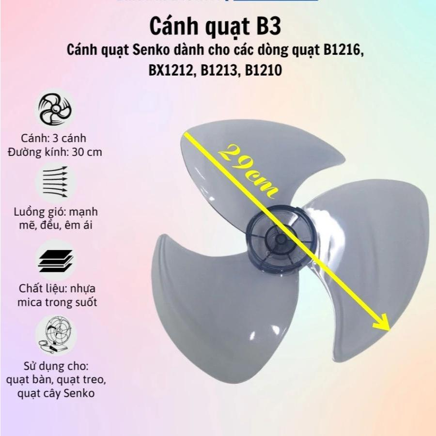 Cánh quạt 3 lá B3(29cm)  SENKO chính hãng