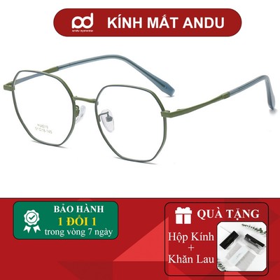 Gọng kính cận thời trang nam nữ ANDU EYEWEAR dáng đa giác chất liệu titan cao cấp  - 8219