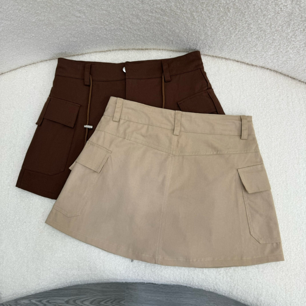Chân Váy Ngắn Bigsize Nữ Chữ A Thiết Kế Túi Phối Dây Lưng Chất Vải Kaki Năng Động CV18 | BigBuy360 - bigbuy360.vn