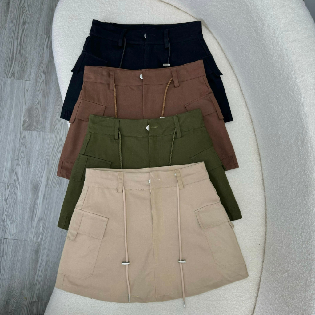 Chân Váy Ngắn Bigsize Nữ Chữ A Thiết Kế Túi Phối Dây Lưng Chất Vải Kaki Năng Động CV18 | BigBuy360 - bigbuy360.vn
