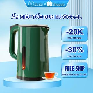 Ấm Nước Siêu Tốc, Bình Đun Nước  Dung Tích 2.5L, Công Suất 1500W, 2 Lớp Cách Nhiệt An Toàn Tiện Lợi