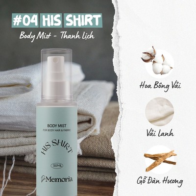 Body Mist Xịt Thơm Cơ Thể De Memoria Không Cồn Khô 50ml  - BST Cảm Xúc Chân Thật