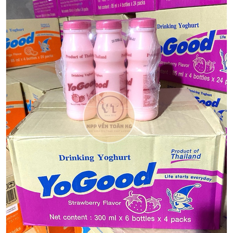 Sữa chua uống betagen yogood vị dâu chai 300ml ( thùng 24 chai)