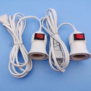 Chui đèn E27 liền dây 1.5 mét phích cắm có công tắc, đui đèn xoay chuôi bóng đèn E27 kèm dây, đuôi đèn nối dài vặn xoáy