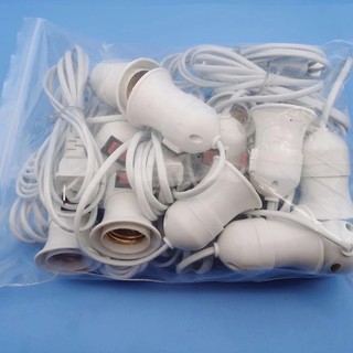 Chui đèn E27 liền dây 1.5 mét phích cắm có công tắc, đui đèn xoay chuôi bóng đèn E27 kèm dây, đuôi đèn nối dài vặn xoáy