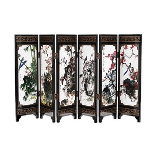 BÌNH PHONG GỖ SƠN MÀI MINI CAO 24cm HOA ĐIỂU - SẮC XUÂN