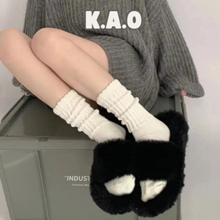 Tất Vớ Ống Giữa Len Dệt Kim Phong Cách Nữ Sinh Nhật Bản