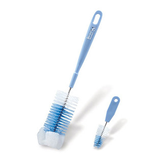 Cọ rửa bình sữa và núm ti KUKU đầu mút tạo bọt kết hợp sợi nilon cao cấp 29x6cm ku5302