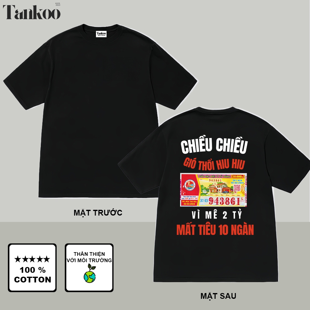 TANKOO áo thun in nam nữ chất liệu cotton cực đẹp-Áo thun Tay ngắn In Hình VÉ SỐ