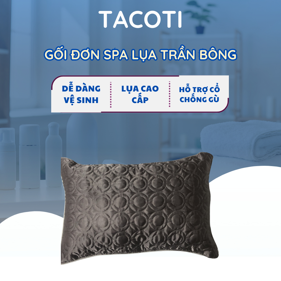 Gối spa, gối lụa trần bông 30-45 gối thẩm mỹ viện, spa, bệnh viện, chống trượt - TACOTI