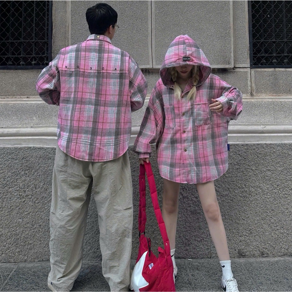 Áo Khoác Sơ Mi Flannel NQ30 Nỉ Dạ Có Nón Và Không Nón Tay Dài Form Rộng Nam Nữ Unisex | BigBuy360 - bigbuy360.vn