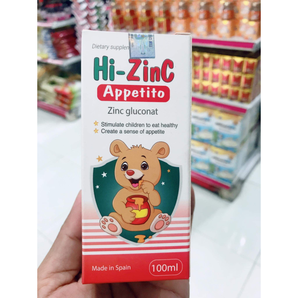 Kẽm Hữu Cơ Cho Bé Hi Zinc+ Appetito Giúp Trẻ Ăn Ngon & Tăng Sức Đề Kháng (Chai 100ml)