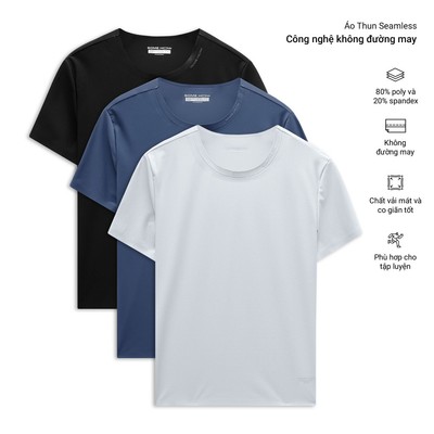 Áo Thun Nam Slim Seamless Basic, Chất Vải 80 PL, 20 SP Thoải Mái, AT0213, SOME HOW STORE