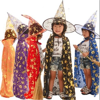   Cả bộ  Combo Mũ + Áo choàng Áo choàng phù thủy 80cm cosplay HALOWEEN cho bé trai bé gái 