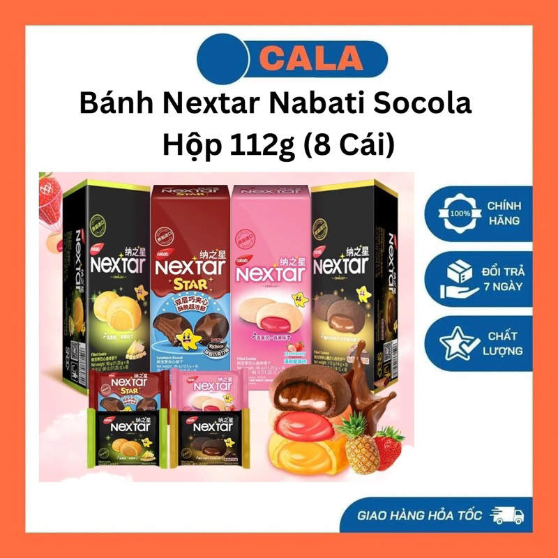 (Đủ Vị) Bánh Nextar Nabati Socola Hộp 112g (8 Cái)