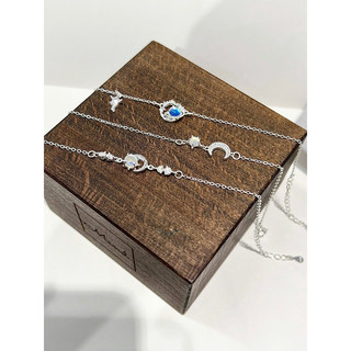 Lắc tay bạc mix đá moonstone s925 The Mind