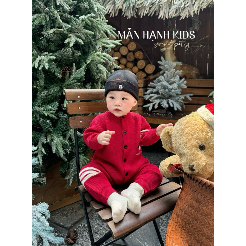 Body len Mikky đỏ cho bé [ tặng kèm mũ ] đồ bé trai mặc mùa đông Noel hoặc tết siêu dễ thương
