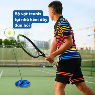 Bộ Vợt Tennis Tập Tại Nhà Kèm Dây Đàn Hồi -Tăng Khả Năng Vận Động Ngoài Trời