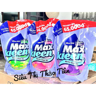   Gói Lớn  Túi Nước Giặt Max Kleen Túi 3,8Kg Hương Huyền Diệu Sớm Mai Hoa Nắng. 