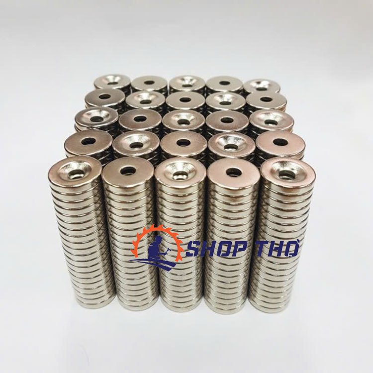Set 5 cái D15*3 nam châm đất hiếm trụ tròn có lỗ