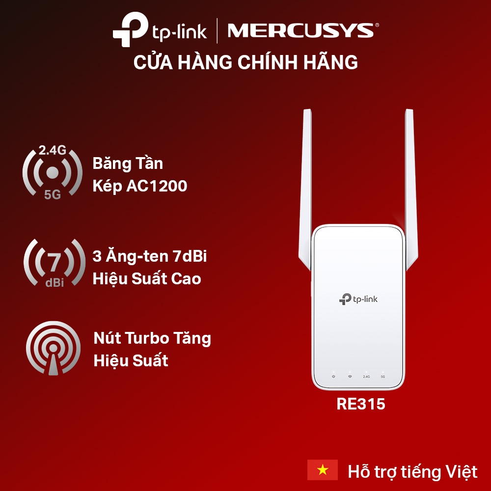 Bộ Mở Rộng Sóng Wifi Mesh TP-Link RE315 Chuẩn AC1200