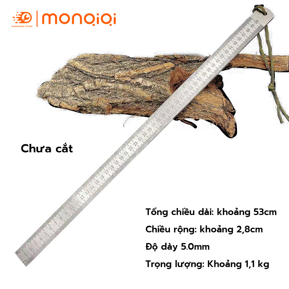  Thước Kẻ Thép Deli Cao Cấp Kích Thước 53 cm Dầy 5 mm Nhỏ Gọn Tiện Lợi - Chất Liệu Chống Mòn Gỉ 