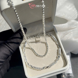 (Tặng nước rửa bạc) Set dây chuyền lắc tay bạc nam chạm rồng CHY SILVER full box như ảnh bạc thật