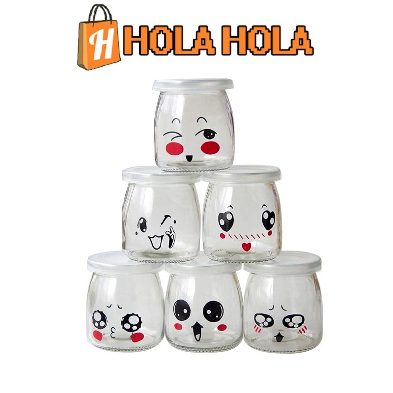 HỦ LÀM SỮA CHUA THỦY TINH NẮP NHỰA HỌA TIẾT NGẪU NHIÊN LÀM SỮA CHUA, CHƯNG YẾN