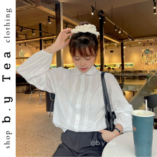 Áo sơ mi kiểu nữ cổ bèo hai hàng ren | Hiima Shirt - B.Y Tea Clothing