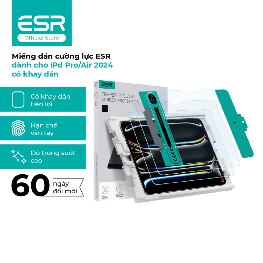Miếng dán cường lực iPad Air 4/5/6 (11 & 13 inch), iPad Pro 11 inch – độ trong suốt, bảo vệ màn hình
