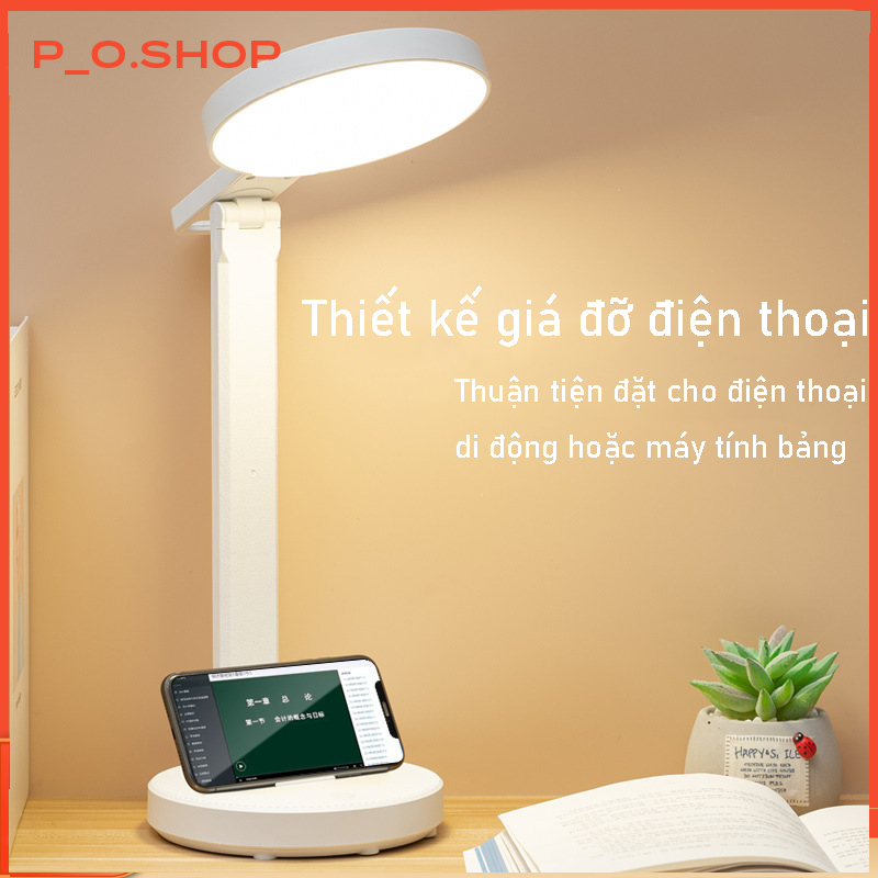 【🔥Rẻ】Đèn học để bàn đọc sách chống cận thị LED 3 chế độ ánh sáng gập gọn kết nối USB sạc pin