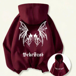 Áo hoodie nữ phom rộng áo nỉ unisex dưới 65kg chất vải nỉ cotton dày mịn áo thu đông in cánh rơi