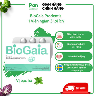 Viên ngậm men vi sinh nha khoa BioGaia ProDentis giúp cải thiện hệ tiêu hóa, cân bằng khoang miệng, sạch vi khuẩn