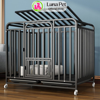  Lồng chuồng chó lớn 20 kg NAN ỐNG DÀY 1.5cm LunaPet CN07 sơn tĩnh điện có bánh xe di chuyển 