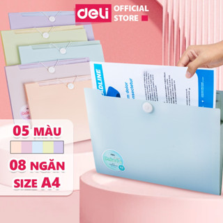 Túi Đựng Tài Liệu 8/13 Ngăn Deli File Cặp Tệp Đựng Tài Liệu A4 Nhiều Ngăn Đựng Giấy Tờ Bìa Hồ Sơ Chứng Từ Cho Học Sinh