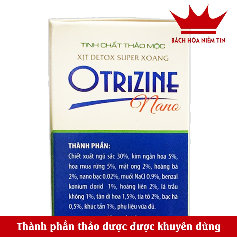 XỊT DETOX XOANG NANO - rửa trôi bụi bẩn, thông mũi thoáng họng,  giảm các biểu hiện của xoang -20ml