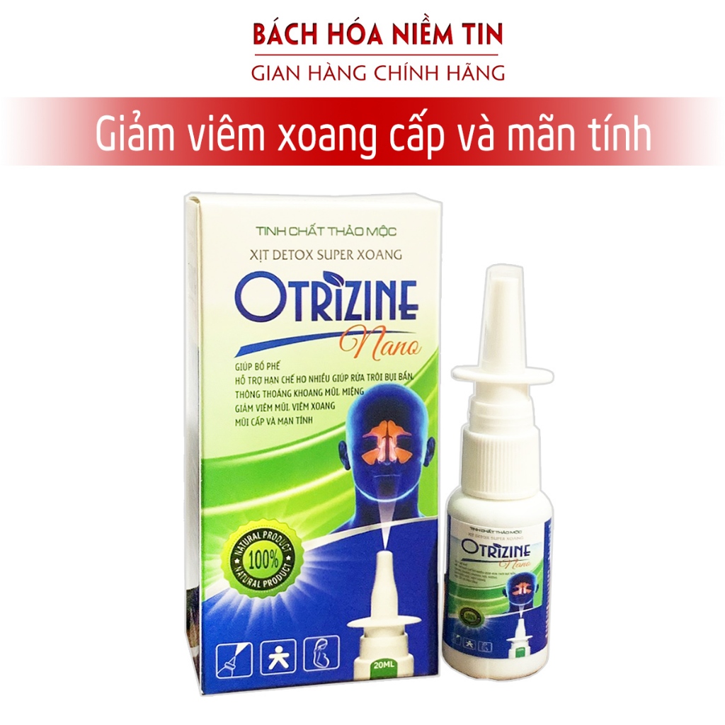 XỊT DETOX XOANG NANO - rửa trôi bụi bẩn, thông mũi thoáng họng,  giảm các biểu hiện của xoang -20ml