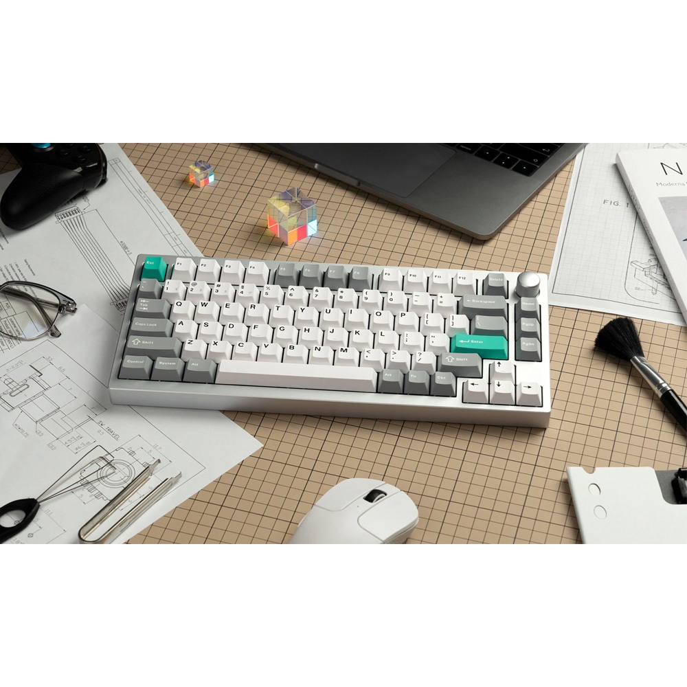 Bàn phím cơ không dây Lemokey P1 Pro Space Silver RGB Hotswap CNC Aluminum (Keychron Sw) | BigBuy360 - bigbuy360.vn
