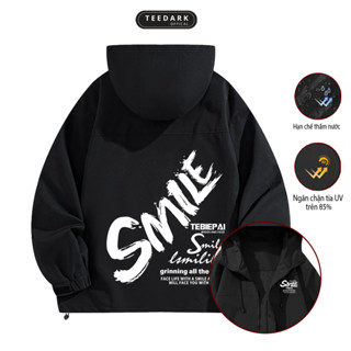 Áo Khoác Gió Nam Nữ Mũ Cao Cấp 2 Lớp By TEEDARK Mã BST05 Smile Form Rộng Kiểu Dáng Unisex 