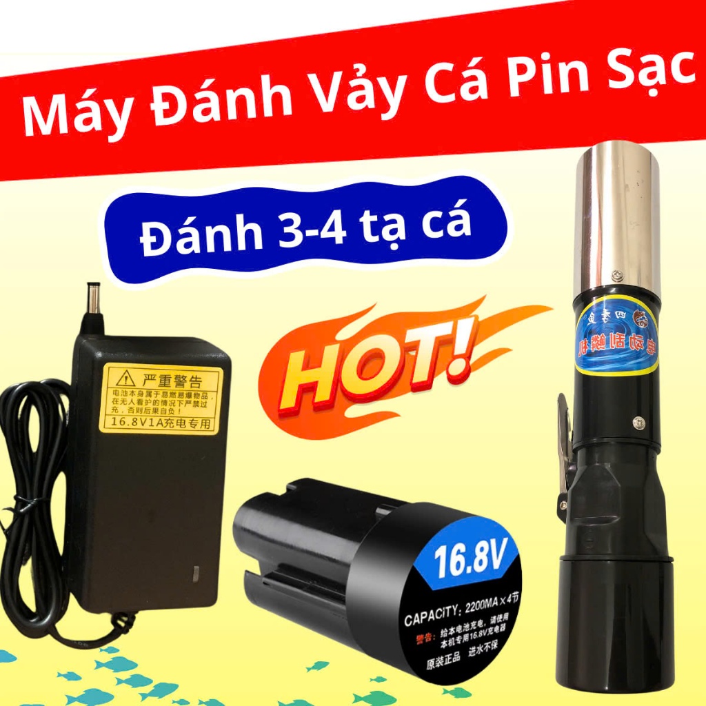 Máy đánh vảy cá cầm tay loại pin sạc, hàng loại 1 mẫu mới nhất 2026
