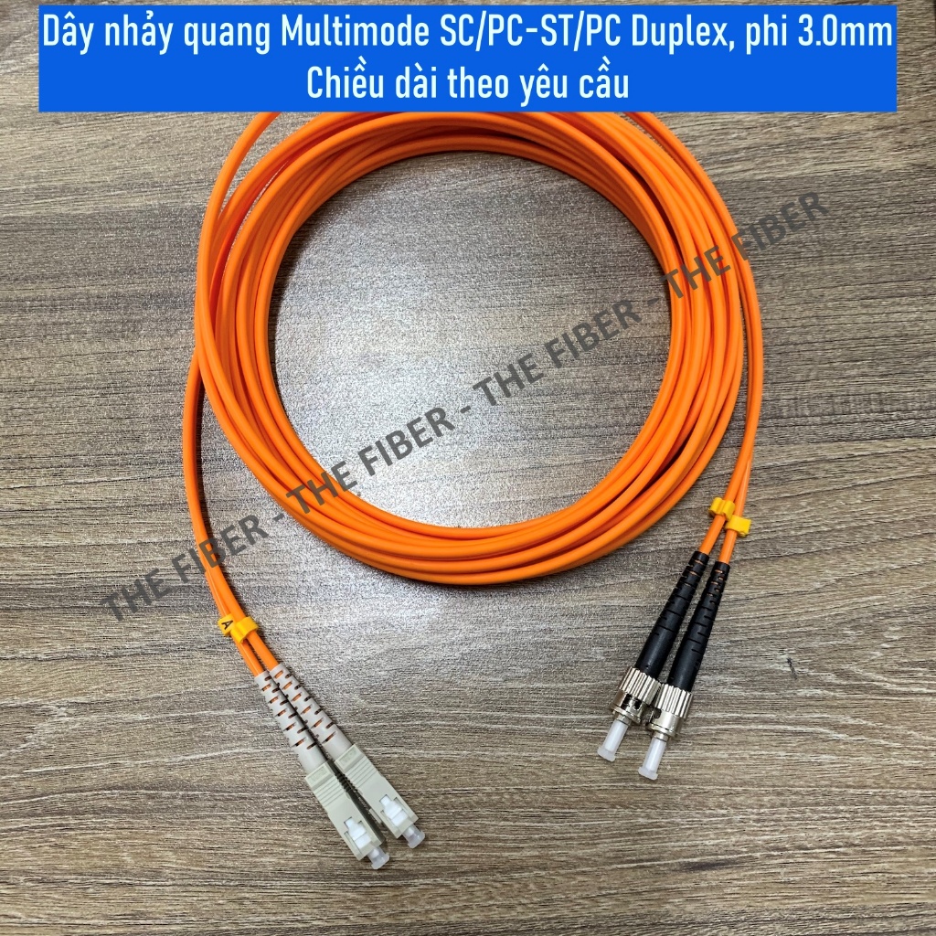 Dây nhảy quang Multimode SC/PC-ST/PC Duplex, phi 3.0mm - Chiều dài theo yêu cầu