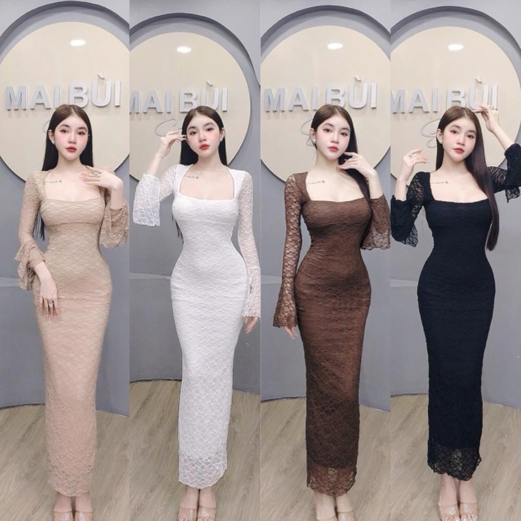 D59 - Đầm Body Bút Chì Ren Tay Loe Mai Bùi Store..