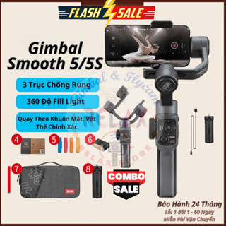 Gimbal chống rung ZHIYUN SMOOTH 5/5S Combo, Gậy quay video chống rung tốt hơn Gimbal smart xpro