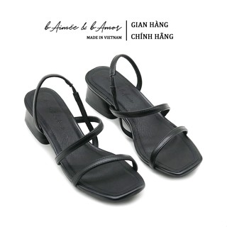  Xăng đan cao gót nữ Grace High Sandal đế vuông 3 phân quai mảnh bAimée & bAmor - MS1533bb 