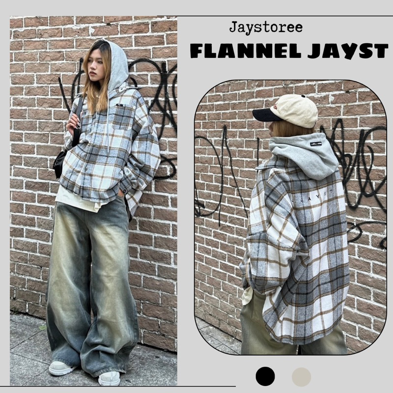 Áo Sơ Mi Caro Flannel Thêu JJAYST Nỉ Dạ Tay Dài Form Rộng Nam Nữ Unisex - Jaystoree2