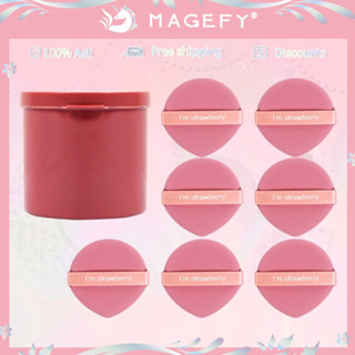 MAGEFY Set 7 Mút Trang Điểm Hình Trái Dâu Tây, Mềm Mại, Dùng Khô & Ướt, Phù Hợp Tán Phấn Nước và Kem Nền 1306