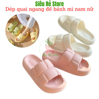 [XẢ HÀNG] Dép lê quai ngang nam nữ Siêu Rẻ Store Dép bánh mì CHAO cute đế cứng cao 3cm Hàn Quốc hottrend 2024