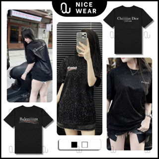 Áo Thun Nhũ Kim Tuyến Balen Thêu - Di.or Hàng Cao Cấp Form Rộng Unisex Full Tem Tag Túi Zip - Nice Wear