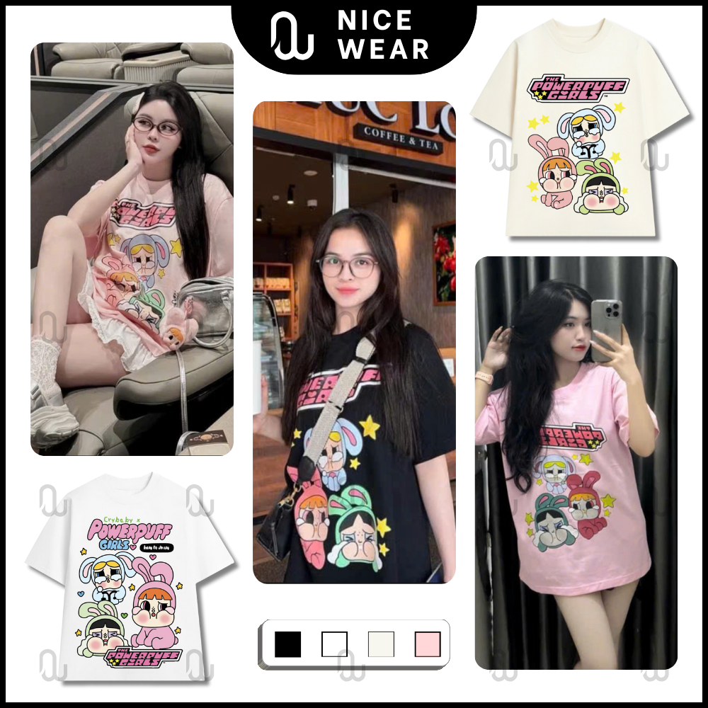 Áo Thun Hoạt Hình PowerPuffGirl Cute Hàng Cao Cấp - 100% Cotton Mịn Full Tem Tag Túi Zip - Nice Wear