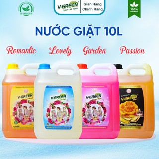  Nước giặt 10L Vgreen hương Garden hương Lovely hương Romantic Siêu thơm siêu tiết kiệm siêu rẻ 